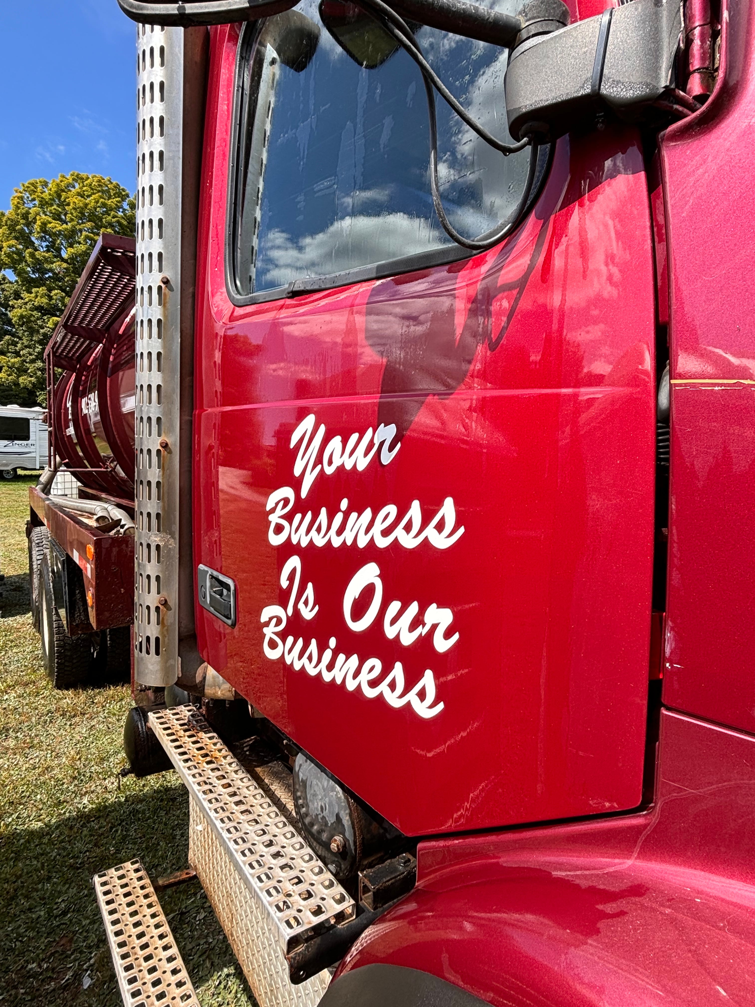 Professional septic service truck ready for work